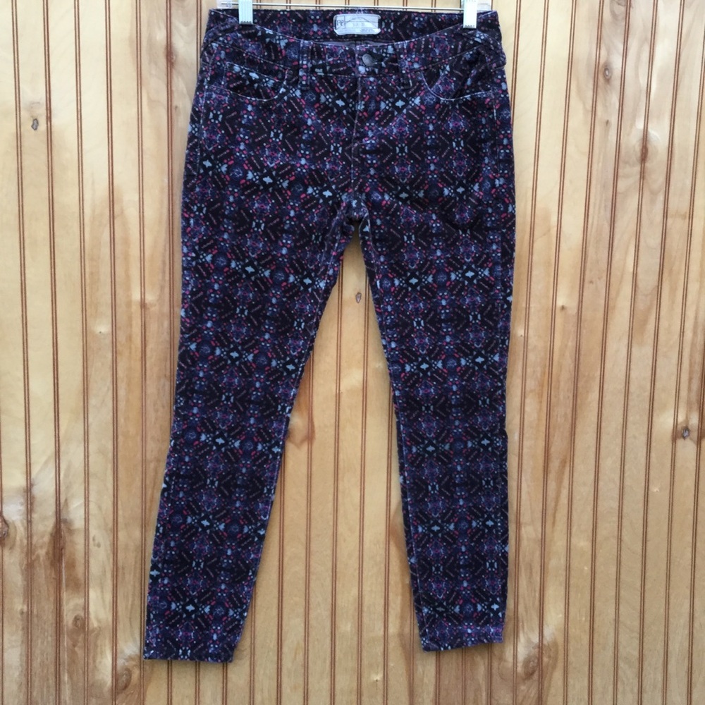 Free People Floral Skinny Crop Jeans 27